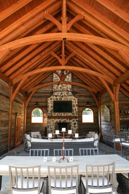 Pool pavilion - timber frame structure