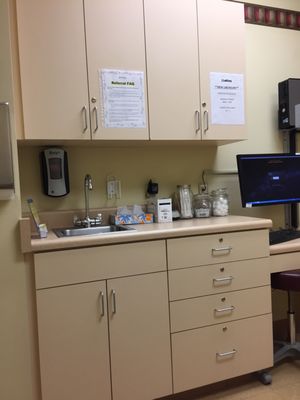 Inside the exam room.