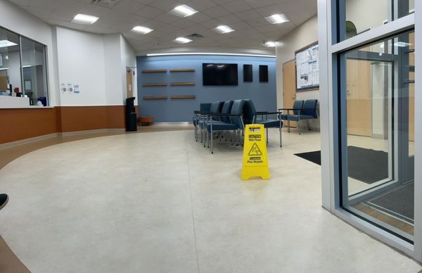 Really clean floors, waiting room, check in