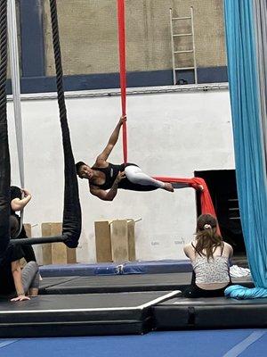 Instructor teaching silks basics