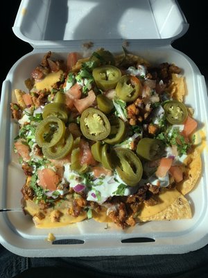 Spicy chicken Nachos really good