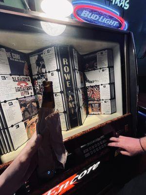 Jukebox with beer in a bag