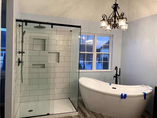 Free standing tub install