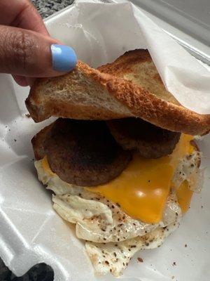 Turkey sausage breakfast sandwich