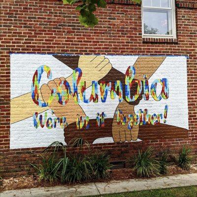 "Columbia, we're in this together!" mural by Christine Crawford