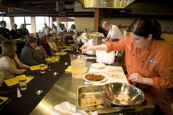 Cooking demo class at the Culinary Center in Lincoln City.