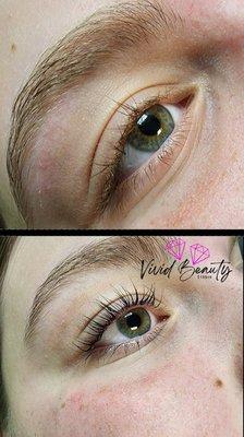 Eyelash lift and tint