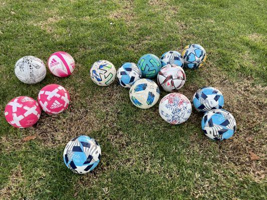 Colorful soccer balls