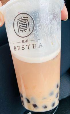 Rose boba with black tea