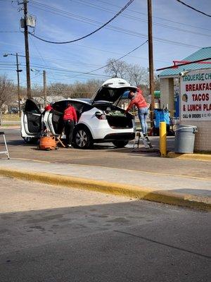 Inside and outside wash