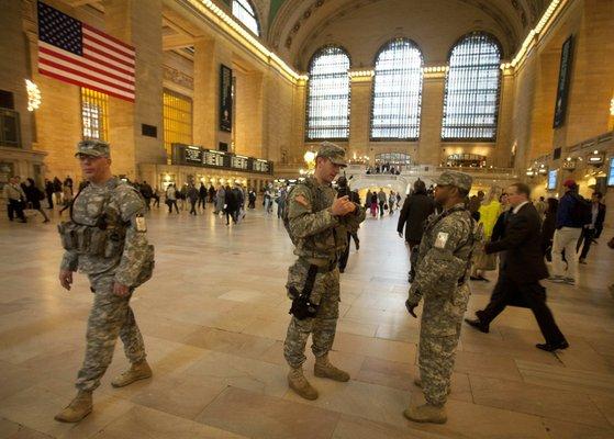 NY Army National Guard Soldiers at Grand Central Terminal, NYC