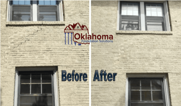 The recovery of a home through Oklahoma Foundation Solutions - before and after their work