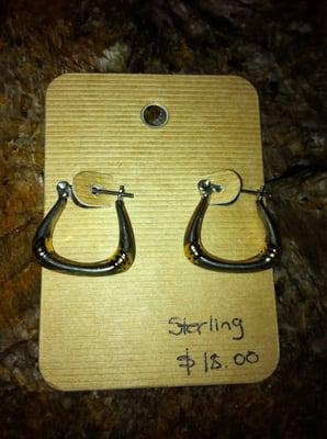 Sterling silver earrings with gold accents from Red Hot Mama's Pickles.