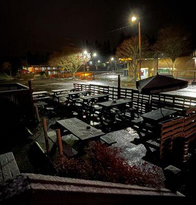 Patio at night