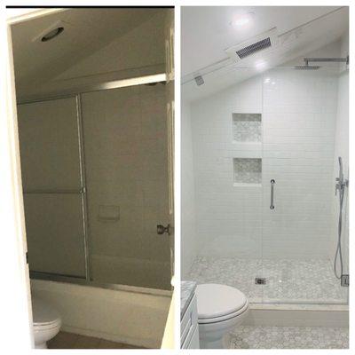 Old shower door, new shower door!