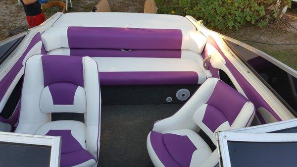 Purple and white go well together, complete seats and side panels recovered on this one