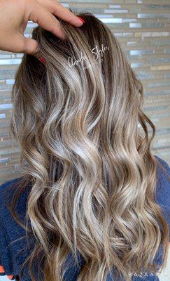 Balayage with highlights