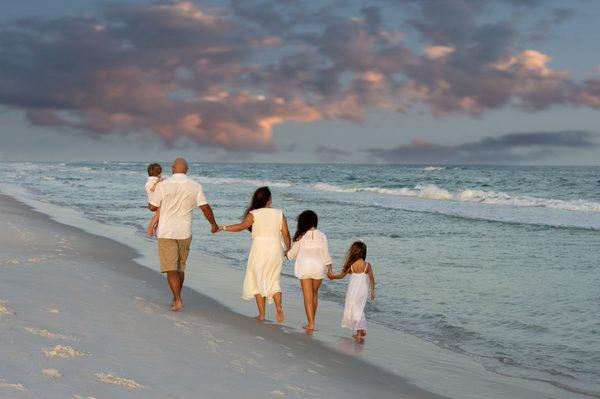 Family sunset beach photo