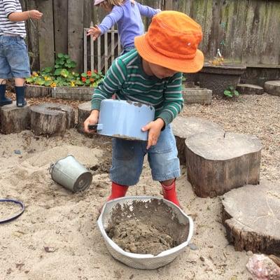 Sand work and outside play on our backyard:)