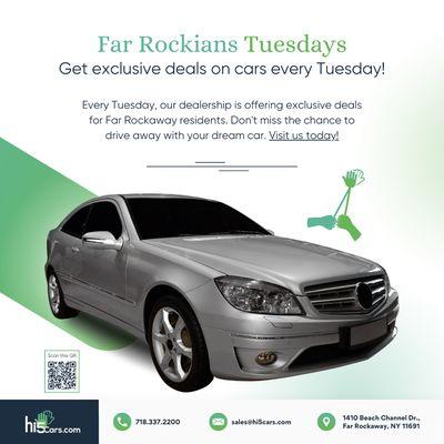 Residents of Far Rockaway can come in on Tuesdays and receive exclusive deals