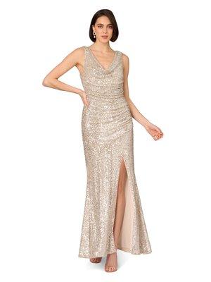 GORGEOUS sequin gown.. Jersey fabric.. cowl neck.. Win in this gown!