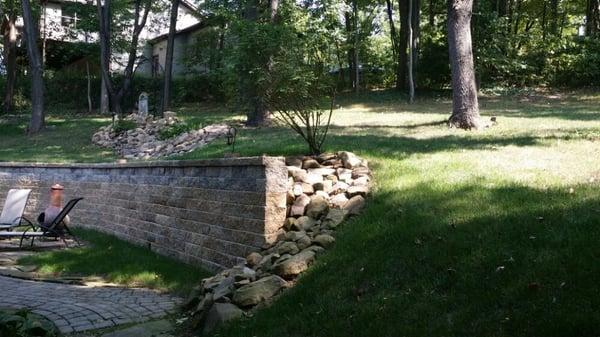 Here's a picture of a retaining wall we built.