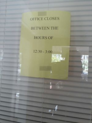 Hours they are closed.