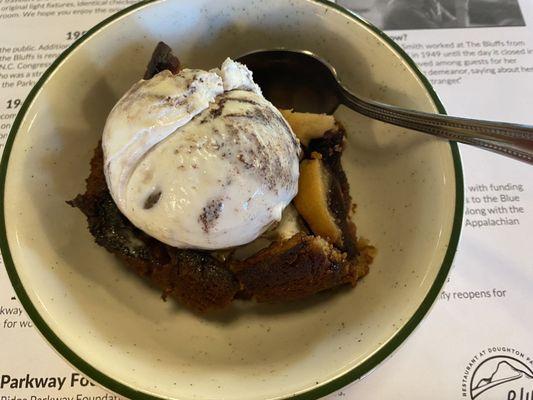 Blackberry-Peach Cobbler ($6) with Ice Cream ($3). Oct, 2023.