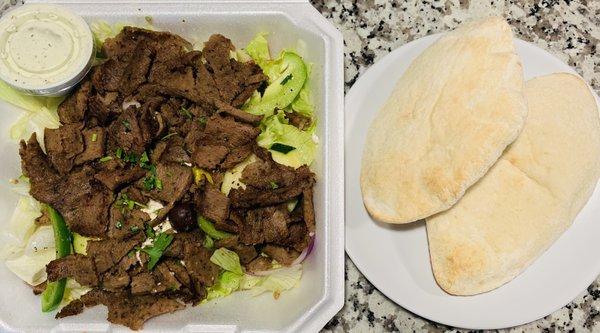 Gyro Salad with Pita Bread