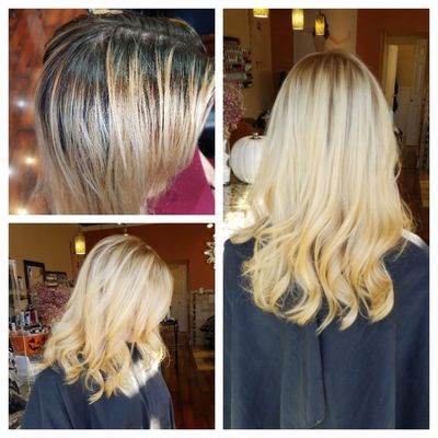 Softened roots with some balyage and highlights