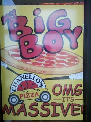 Home of the 20" big pizza for $17.99