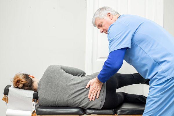 A chiropractic adjustment