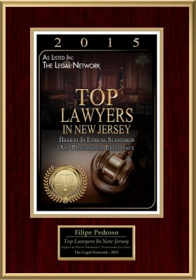 Managing Attorney Filipe Pedroso has been ranked as TOP LAWYER IN NEW JERSEY by The Legal Network.