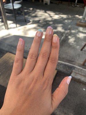 Gel multi colored mani!