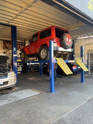 My Jeep getting worked on