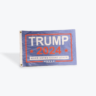 Trump 2024 Make votes count again 15"x 24" inch with metal grommet, double sided Boat Flag