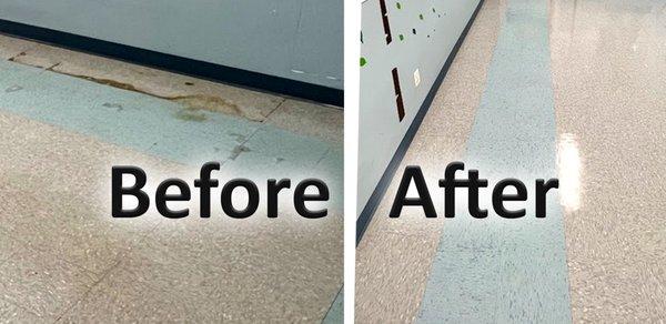 You can see the difference in a professionally cleaned floor. You don't have to live with stained floors--contact us!