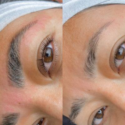 Brow lamination and tint with lash lift