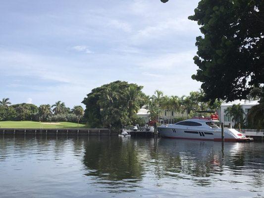 Pimpin yacht overlooking the Red reef executive golf course, boca raton, fl