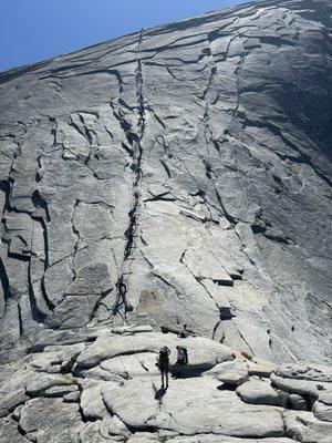 Bottom of Half Dome cables