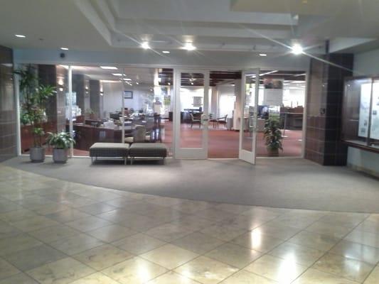 Front entrance inside lobby of building.