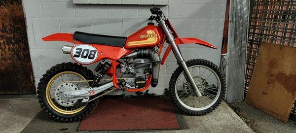 Eric's beautiful 1981 Maico 250 Resto..