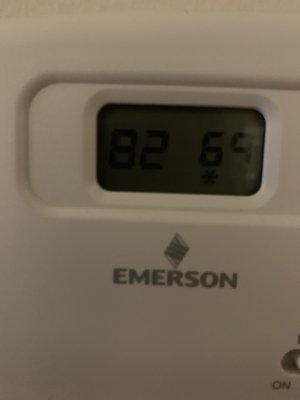 The temperature of our apartment when our AC broke - 5 days for them to come and fix it