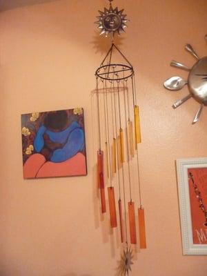 bought this windchime that's hanging in my kitchen here.