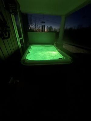 Hot tub lights on