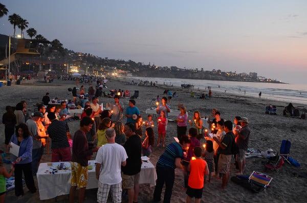 Camp Jaycee families at the beach