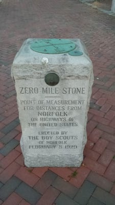 Zero Mile Stone in Norfolk Virginia