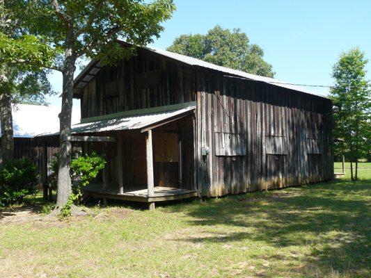 This is from the Mt. Zion Campground near Brooks Georgia.  Does anyone have any history about the buildings surrounding the campground?