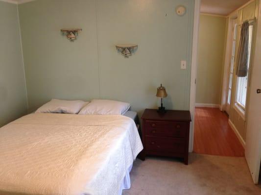 The bedroom in the cabin.