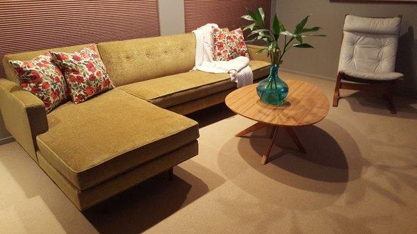 Bachelor sectional with rosemary coffee table